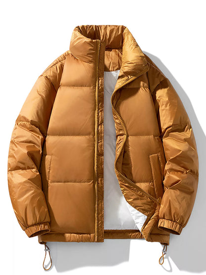 Men's Zip Up Winter Puffer Jacket Caramel