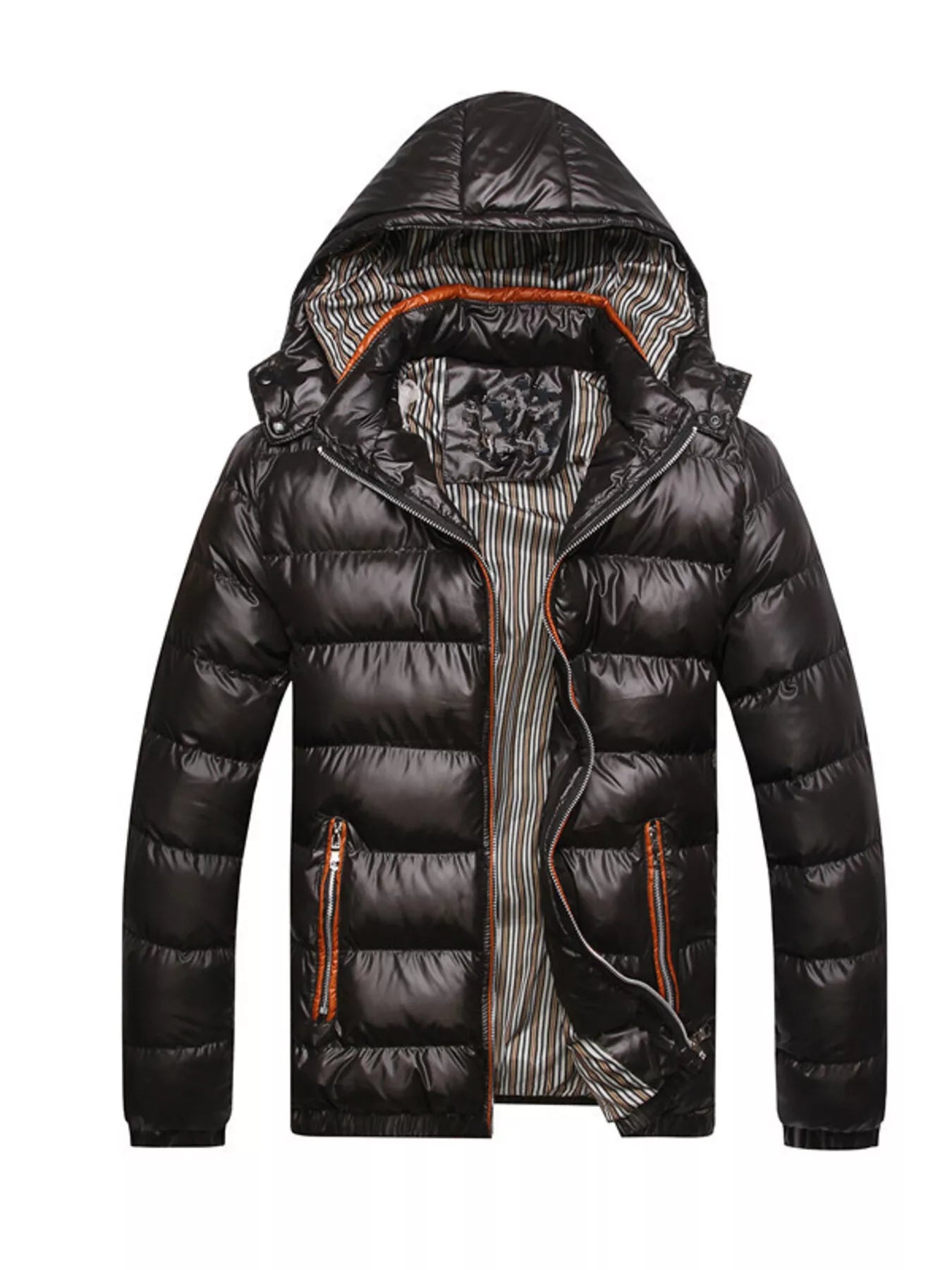 Men's Lightweight Hooded Puffer Jacket Black