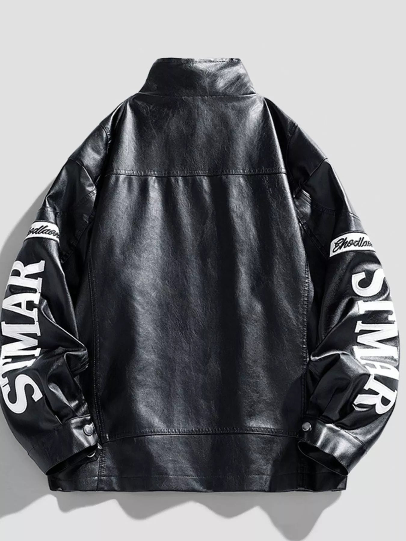 Men's Faux Leather Zip Up Jacket