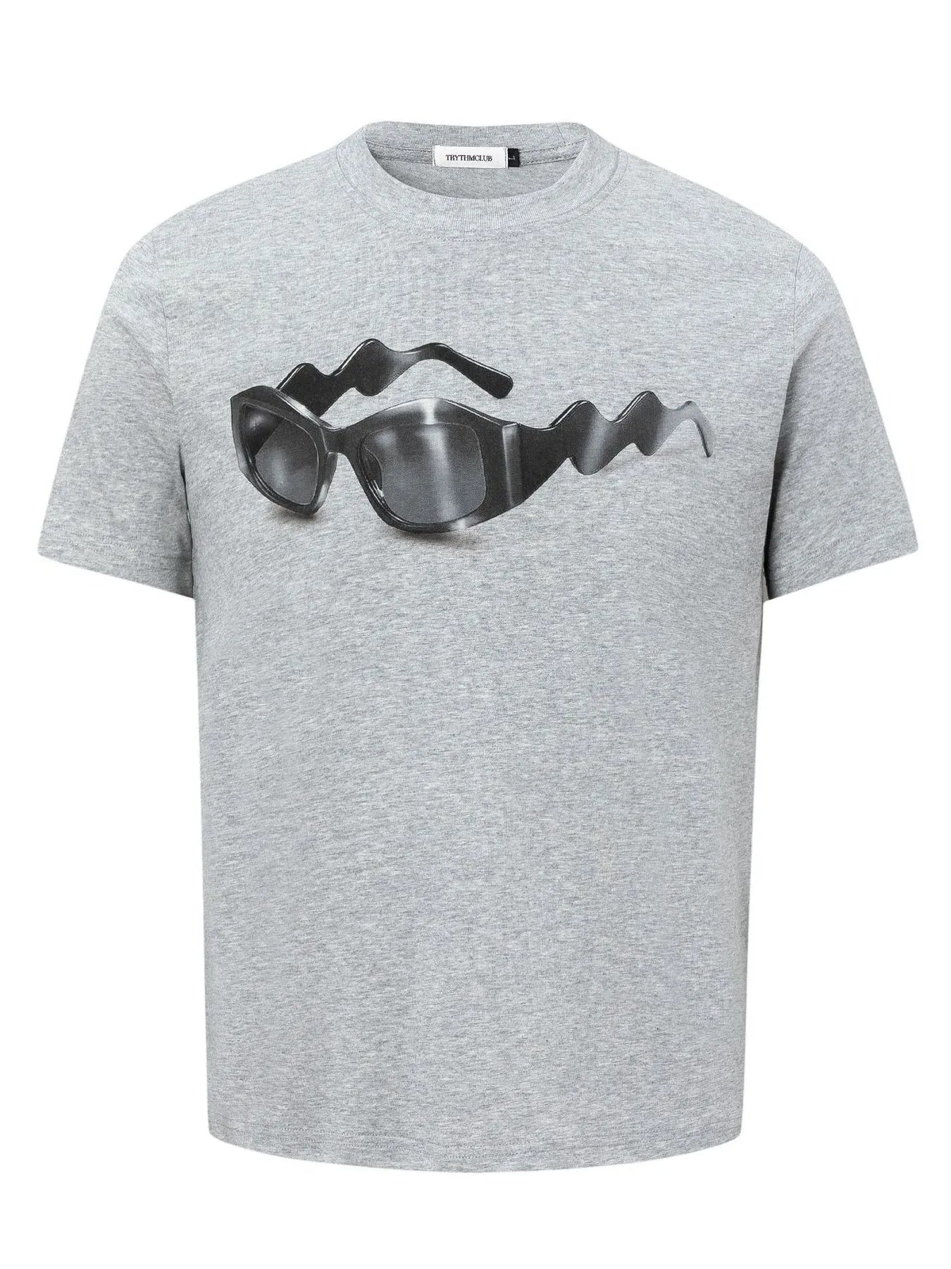 Men's Sunglasses Graphic Round Neck Short Sleeve T-Shirt Flower Gray