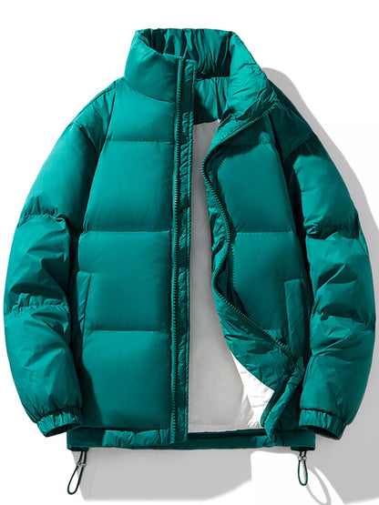 Men's Zip Up Winter Puffer Jacket Deep Teal