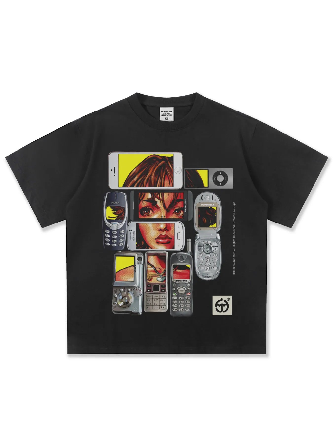 Men's Vintage Wash Graphic Short Sleeve T-Shirt Black