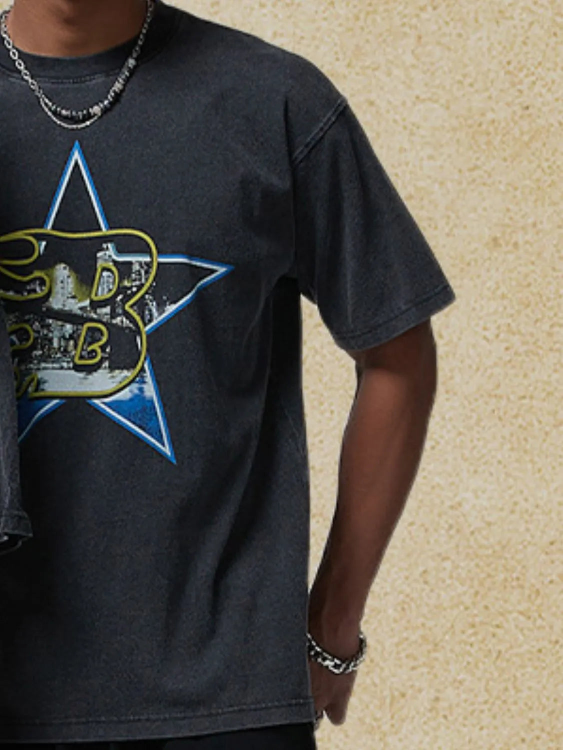 Men's Graphic Round Neck Half Sleeve T-Shirt