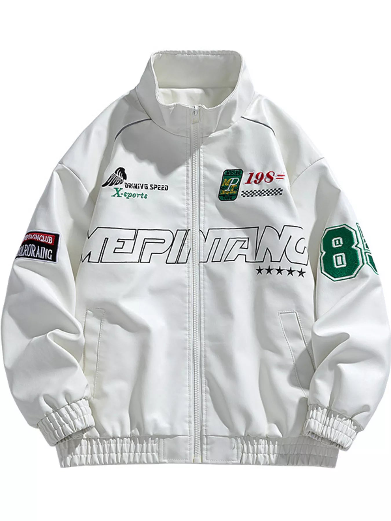 Men's Zip Up Long Sleeve Jacket White