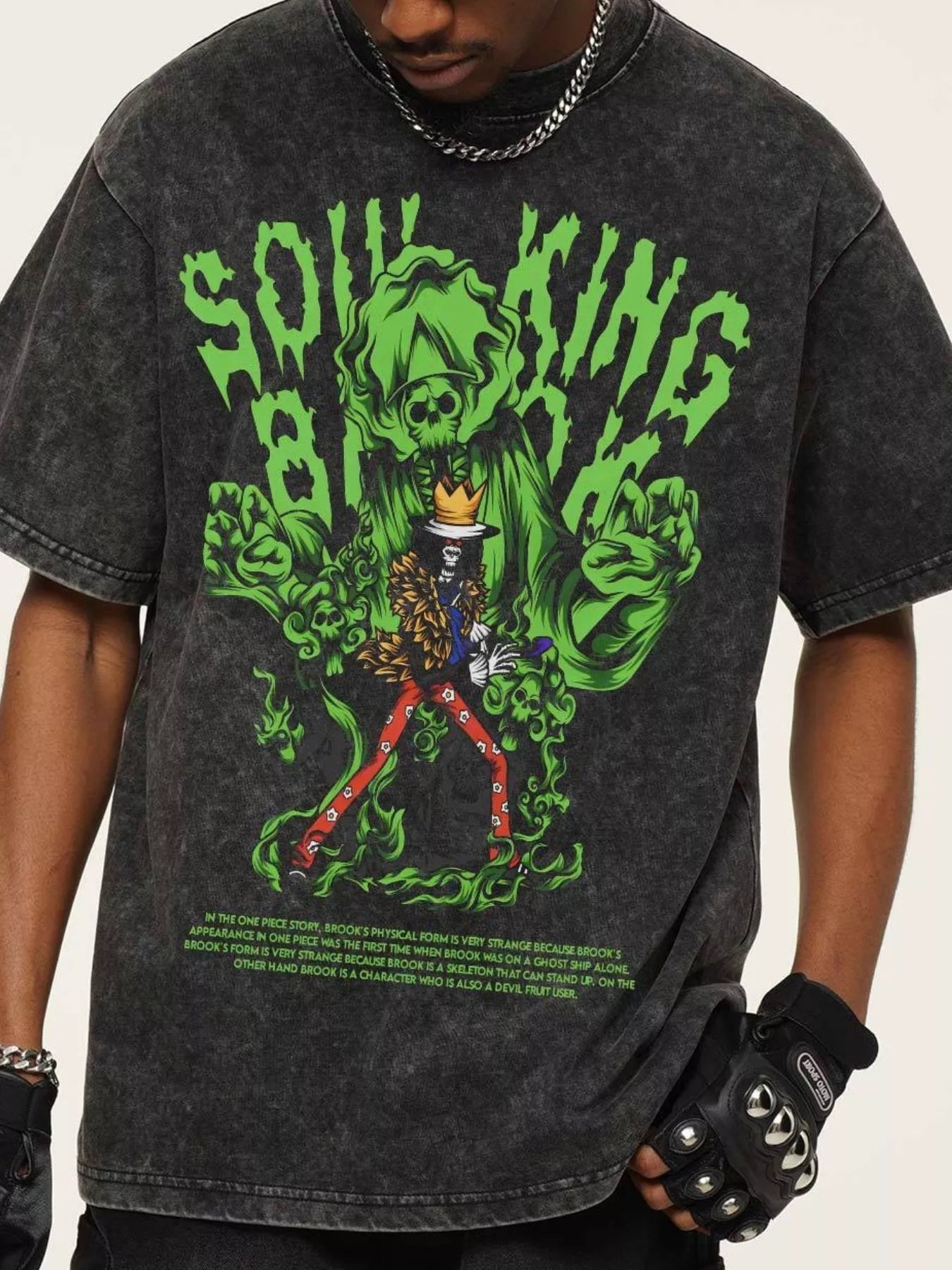 Men's Graphic Round Neck Short Sleeve T-Shirt Dark Gray