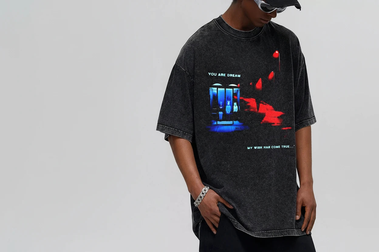 Men's Graphic Round Neck Oversized T-Shirt
