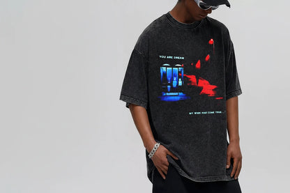 Men's Graphic Round Neck Oversized T-Shirt