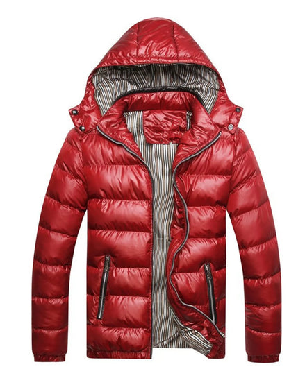 Men's Lightweight Hooded Puffer Jacket Red
