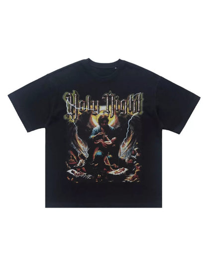 Men's Graphic Round Neck Oversized T-Shirt