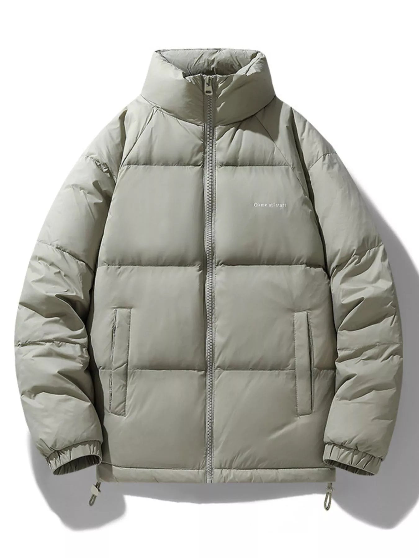 Men's Zip Up Padded Puffer Jacket Green
