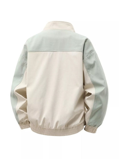 Men's Plus Size Color Block Casual Bomber Jacket