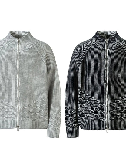 Men's Cable-Knit Zip-Up Cardigan