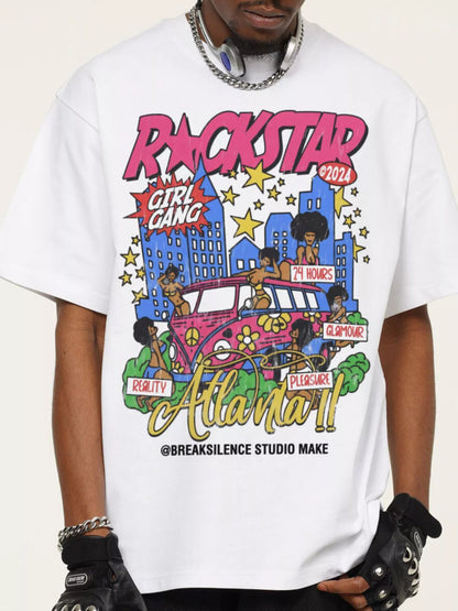 Men's Rockstar Graphic Short Sleeve T-Shirt White