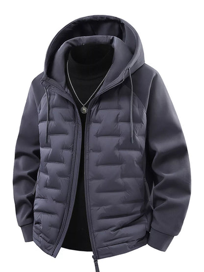 Men's Plus Size Hooded Padded Jacket Gray