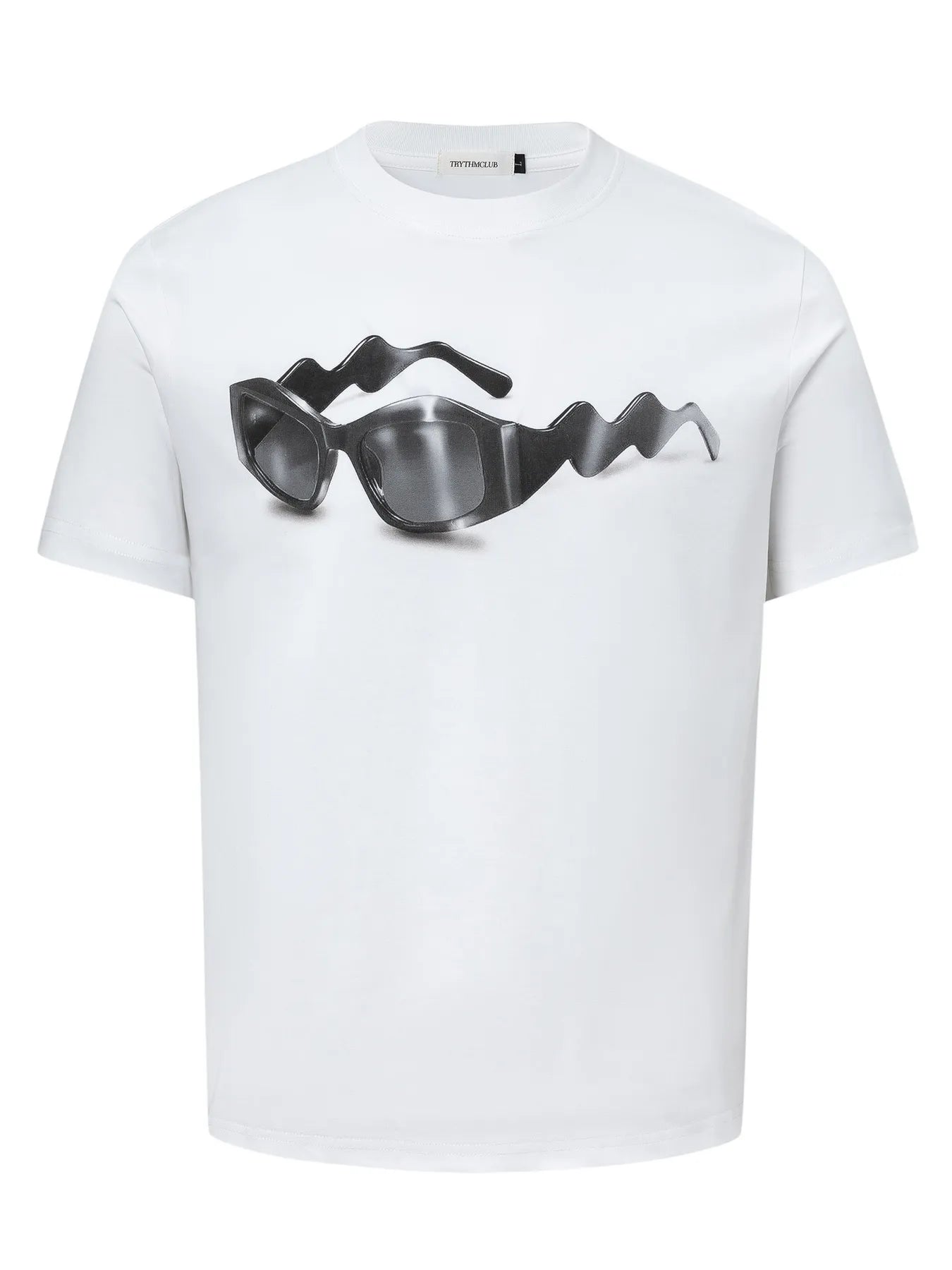 Men's Sunglasses Graphic Round Neck Short Sleeve T-Shirt White