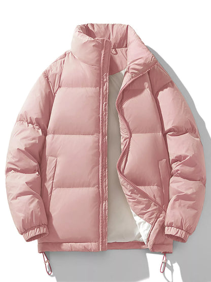 Men's Zip Up Winter Puffer Jacket Dusty Pink