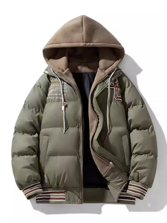 Men's Hooded Padded Puffer Jacket Moss