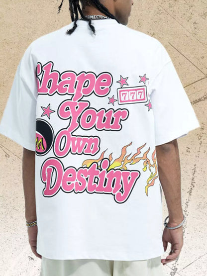 Men's Graphic Round Neck T-Shirt White