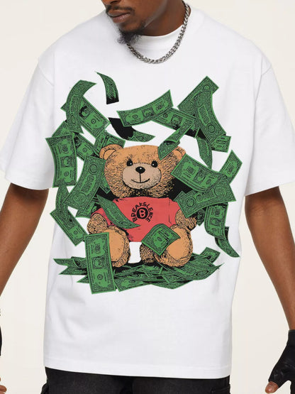 Men's Money Bear Graphic Short Sleeve T-Shirt White