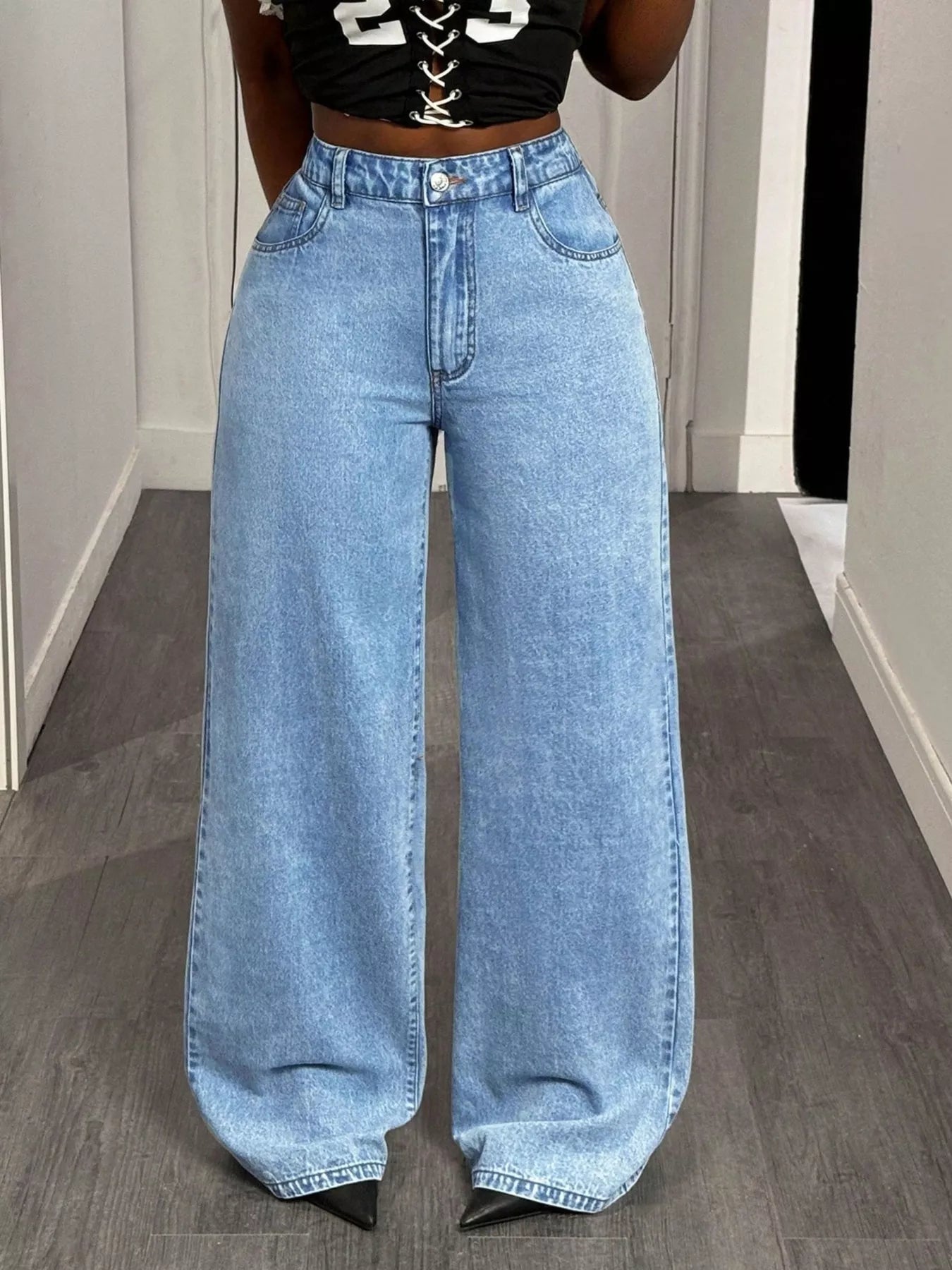 GOOD LUCK Wide Leg Jeans Light