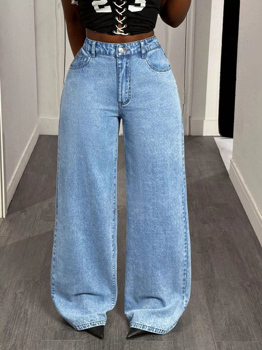 GOOD LUCK Wide Leg Jeans Light