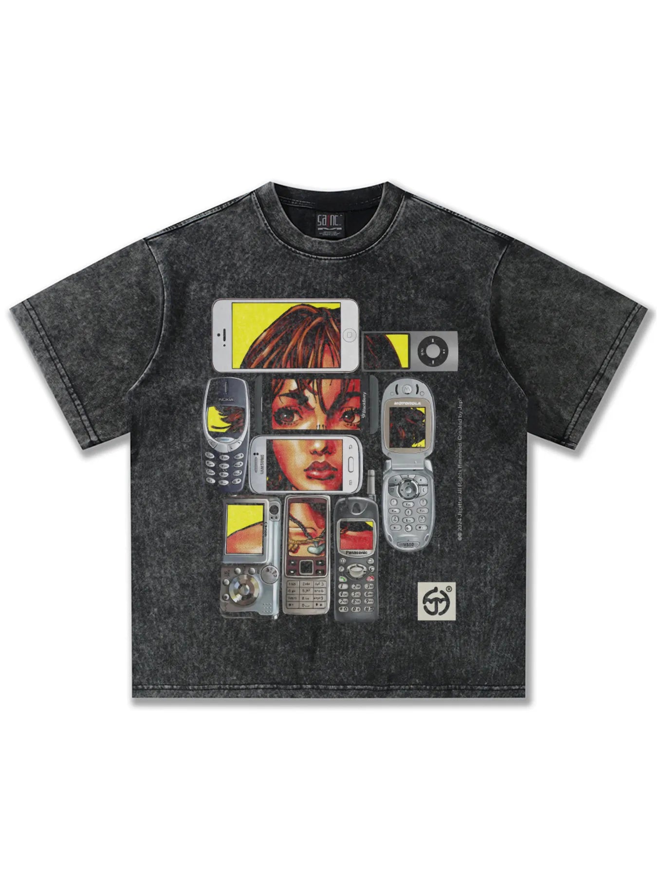 Men's Vintage Wash Graphic Short Sleeve T-Shirt Dark Gray