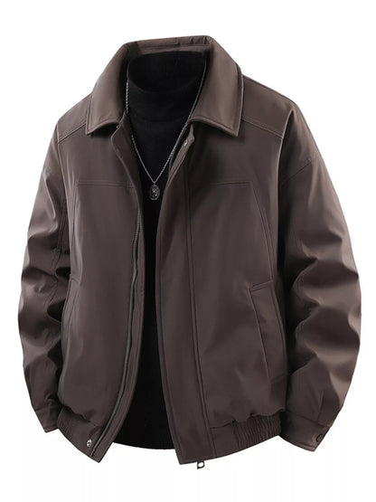 Men's Zip Up Casual Jacket Brown