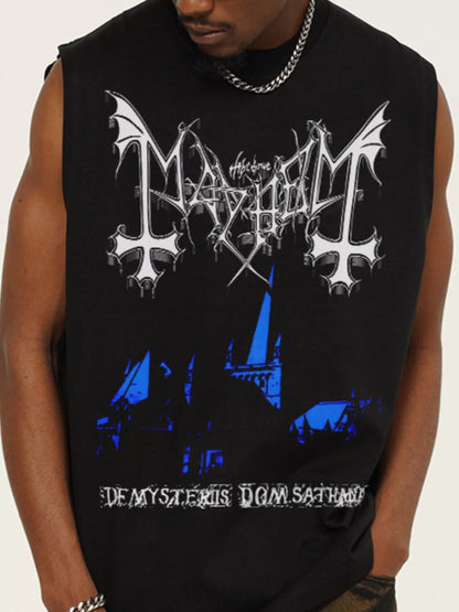 Men's Graphic Vintage Wash Tank Top Black