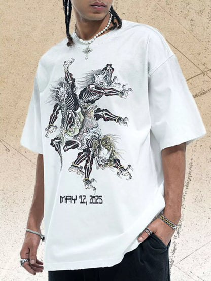 Men's Vintage Graphic Oversized T-Shirt White