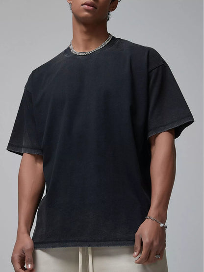 Men's Vintage Washed Oversized T-Shirt Black
