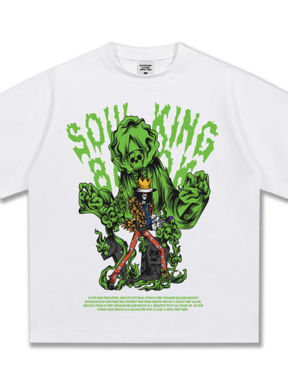 Men's Graphic Round Neck Short Sleeve T-Shirt White