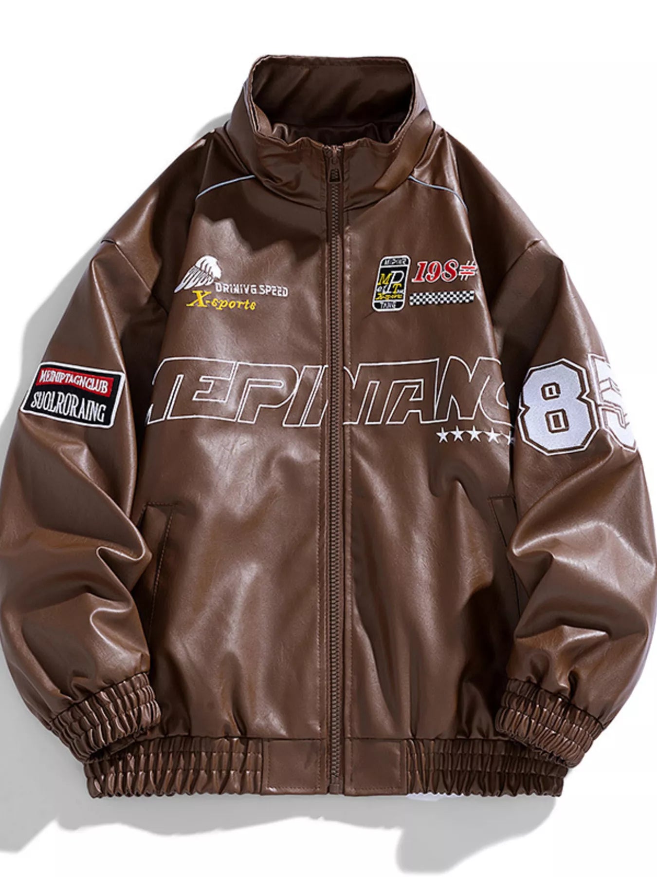 Men's Zip Up Long Sleeve Jacket Brown