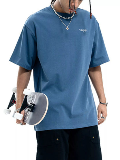 Men's Round Neck Half Sleeve T-Shirt Blue