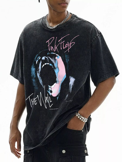 Men's Graphic Short Sleeve Oversized Washed T-Shirt