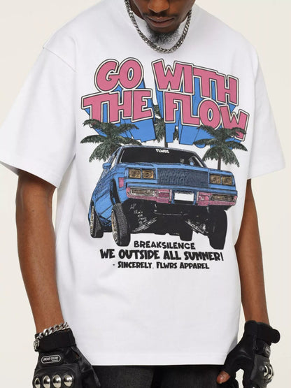 Men's Vintage Washed Graphic Oversized T-Shirt White