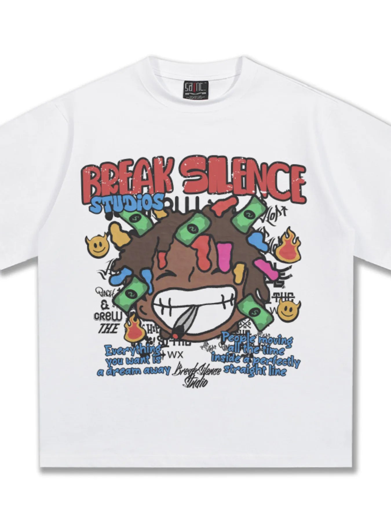 Men's Break Silence Graphic Relaxed Fit T-Shirt White