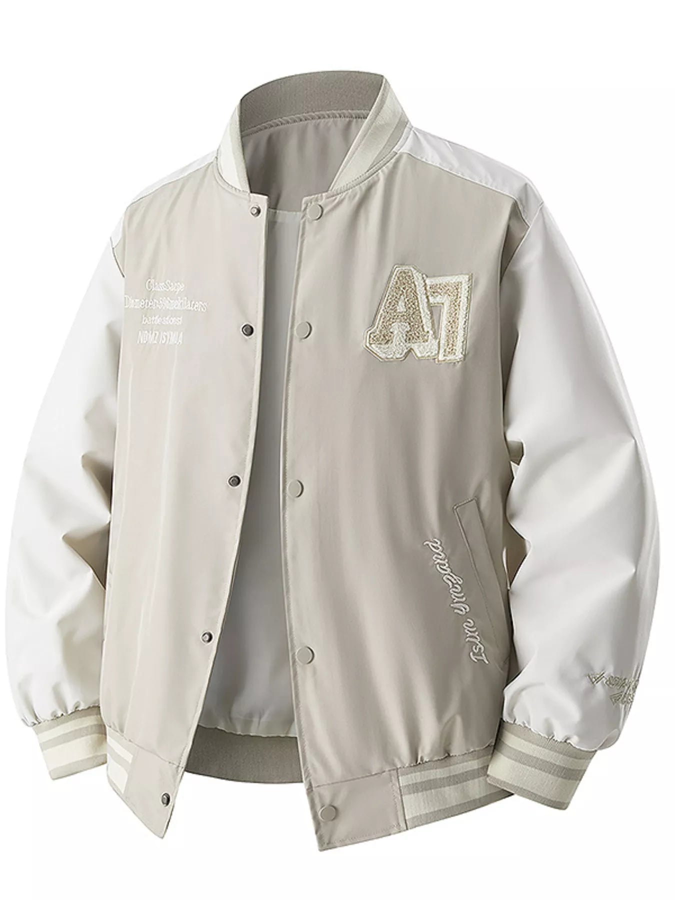 Men's Plus Size Snap Down Long Sleeve Jacket Khaki