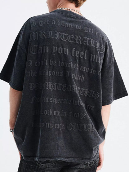 Men's Round Neck Half Sleeve Oversized T-Shirt Black