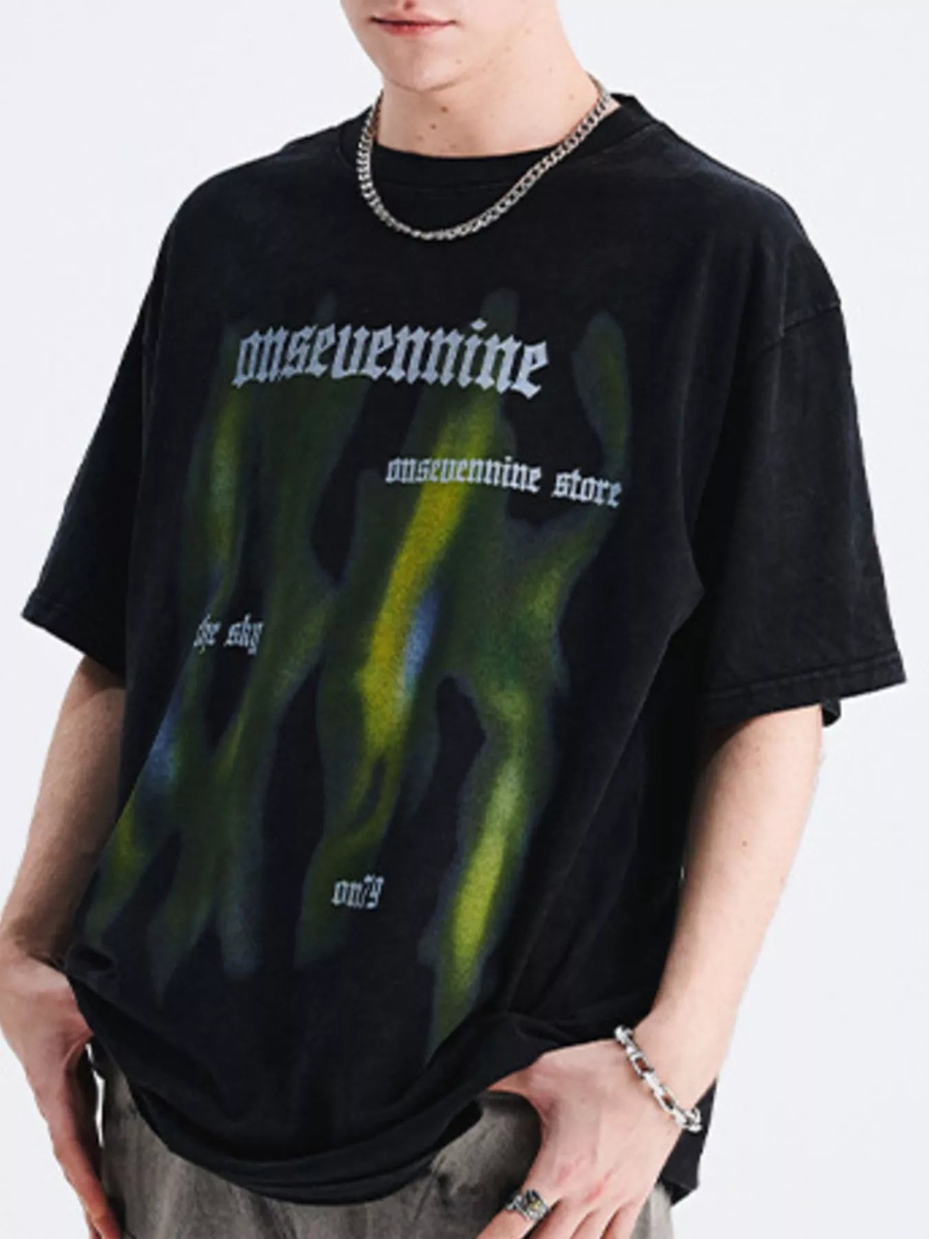 Men's Vintage Graphic Oversized T-Shirt Black