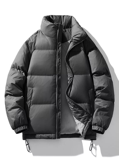 Men's Zip Up Winter Puffer Jacket Dark Gray