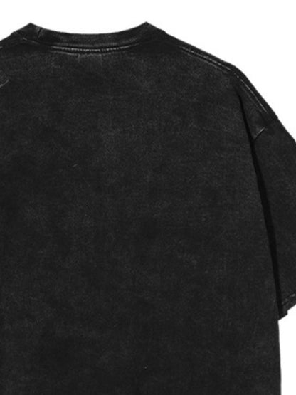 Men's Vintage Washed Graphic Round Neck T-Shirt