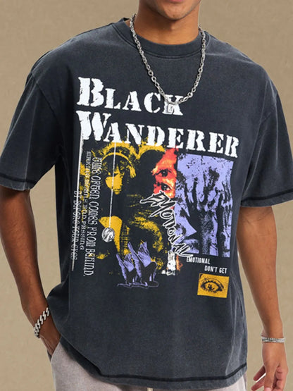 Men's Graphic Round Neck Half Sleeve T-Shirt