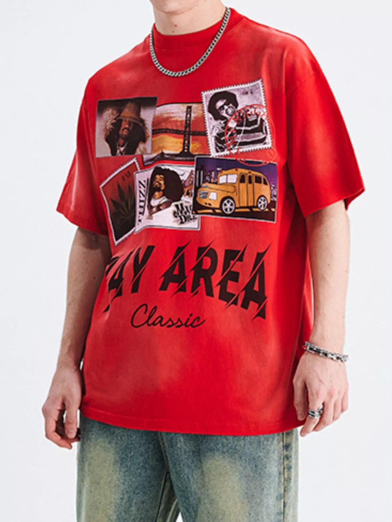 Men's Graphic Short Sleeve T-Shirt Red