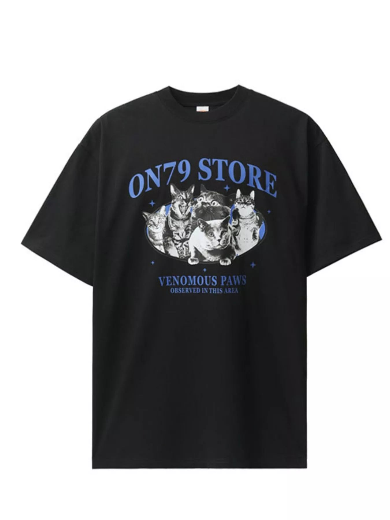 Men's Graphic Round Neck Short Sleeve T-Shirt Black