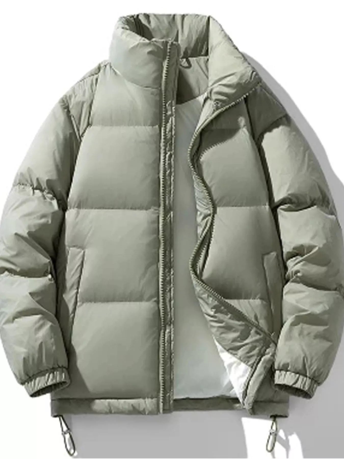Men's Zip Up Winter Puffer Jacket Sage