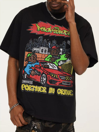 Men's Graphic Crew Neck T-Shirt Black