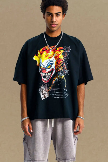 Men's Graphic Round Neck Half Sleeve T-Shirt Black
