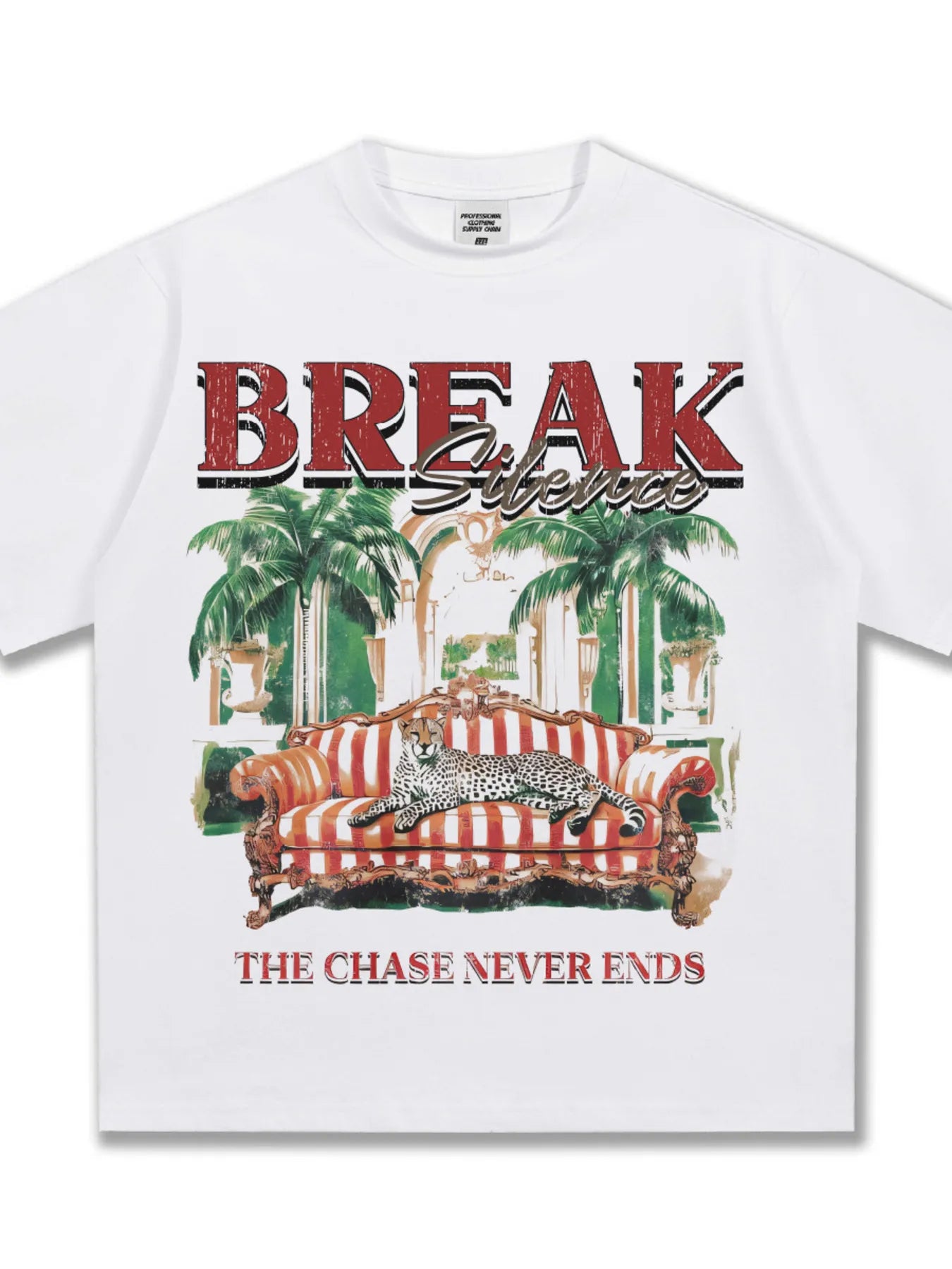 Men's Graphic Round Neck Oversized T-Shirt White