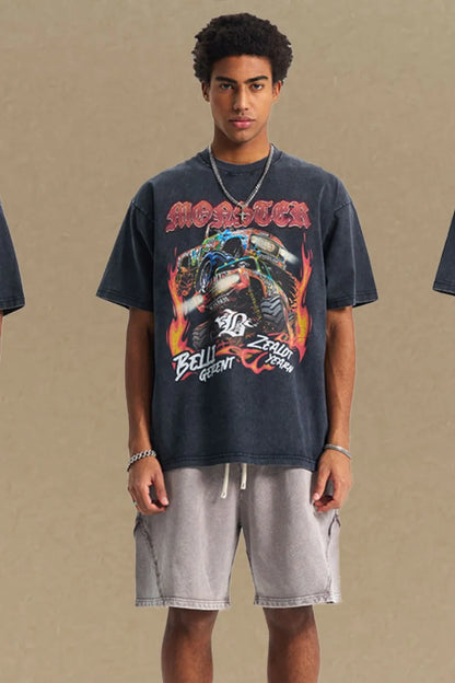Men's Graphic Round Neck Half Sleeve T-Shirt