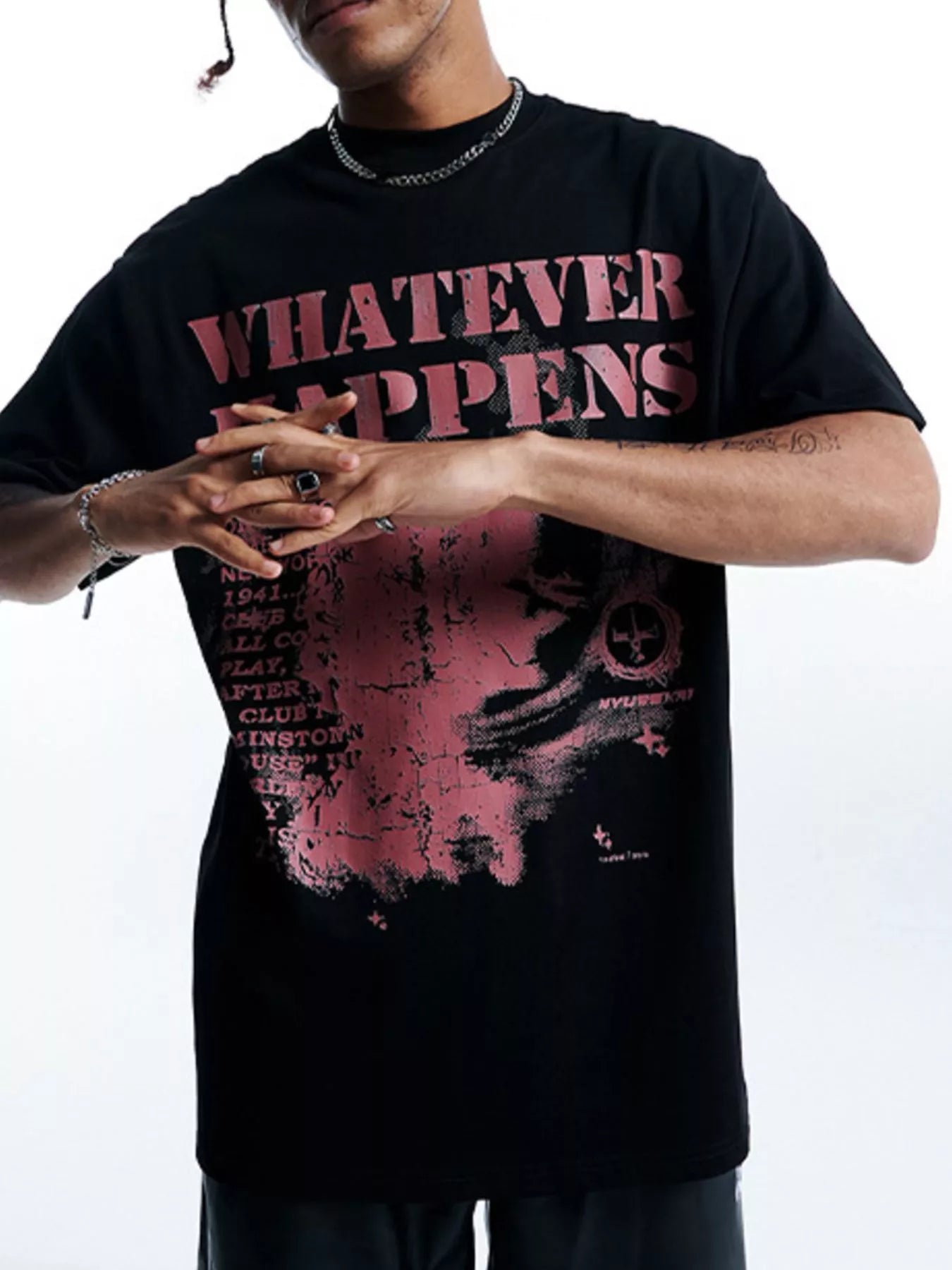 Men's Round Neck Short Sleeve T-Shirt Black